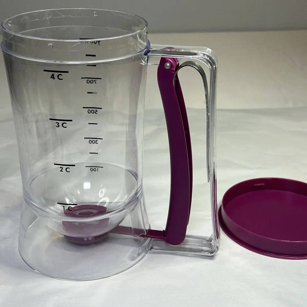 900ml 4 Cup Batter Dispenser DIY Muffin Cupcake Pancake Kitchen Measuring Baking